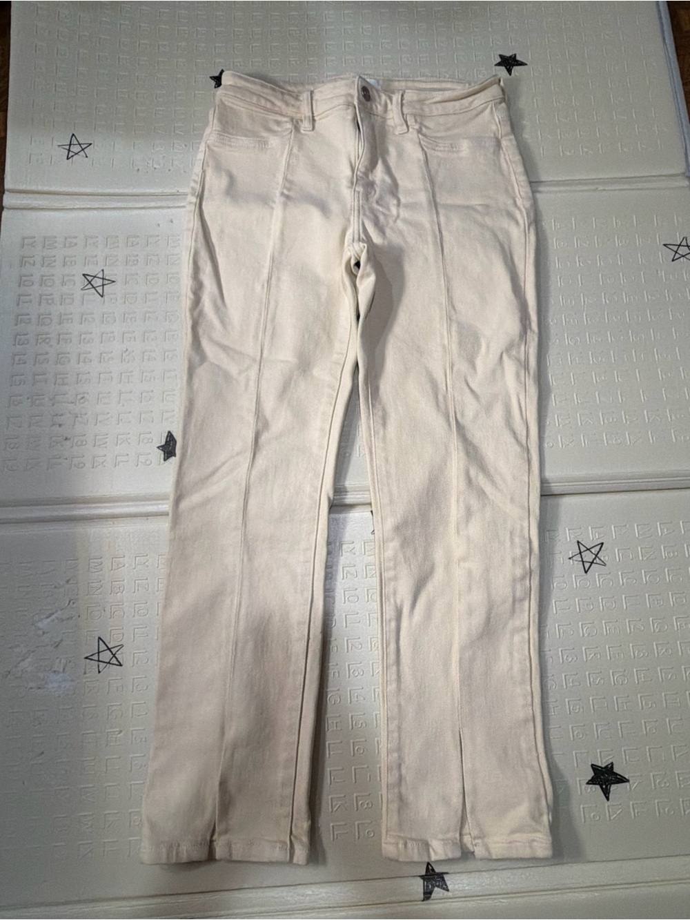 Women’s High-Rise Cream Straight Jeans